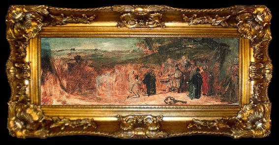 framed  Mihaly Munkacsy Sketch for Conquest (Settlement of the Magyars in Hungary), ta009-2